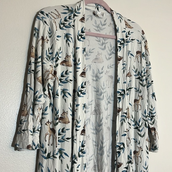 MilkMaid Goods Deer Fawn Leaf Robe Cardigan Nursing Medium - Picture 2 of 5